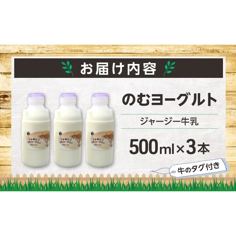 のむヨーグルト 生乳100%使用 500ml×3本 北海道産 ジャージー種 [i・ふぁーむ] 【 飲むヨーグルト 牧場直送 幕別 プレーン 濃厚 牛 朝食 】