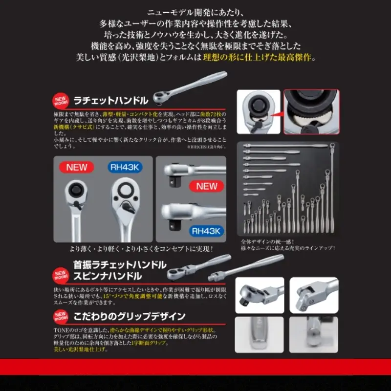 TONE トネ ショートラチェットハンドル（ホールドタイプ） ( RH3HS ) 15001-40001557