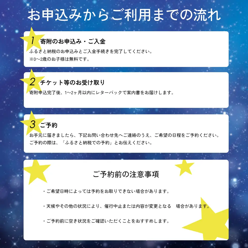 天然プラネタリウム星空ツアー 1名様