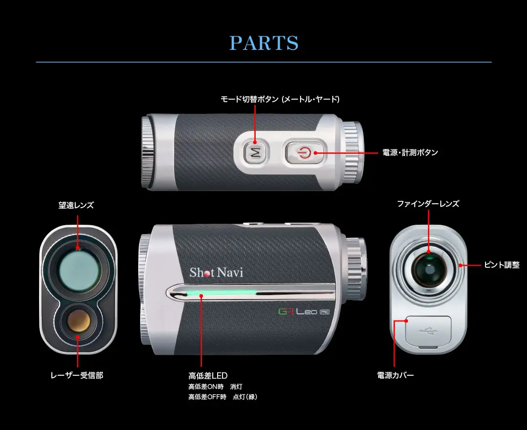 【アウトレット品】Shot Navi Voice Laser GR Leo PRO（ショットナビ ヴォイスレーザーGRレオ プロ）＜カラー：カーボングレー＞　【11218-1097】 ゴルフ 距離計 距離計測器 測定器 ゴルフナビ ゴルフウォッチ GPSウォッチ GPSナビ 腕時計 日本製