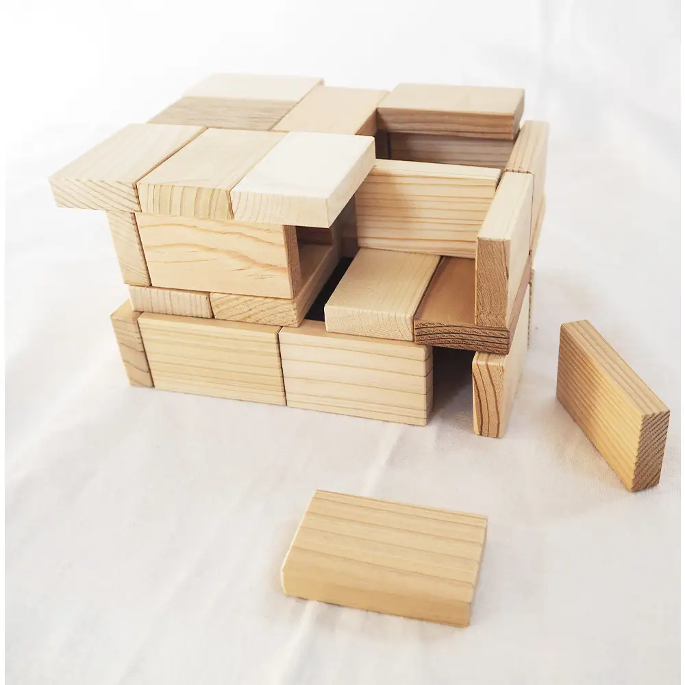 TSUMU：WOOD 【青】 ／ つみき 積み木 木のおもちゃ 木製 知育玩具 知育おもちゃ つみき50個 ドミノ 国産 無塗装 無塗料 持ち運びおもちゃ No.544-02