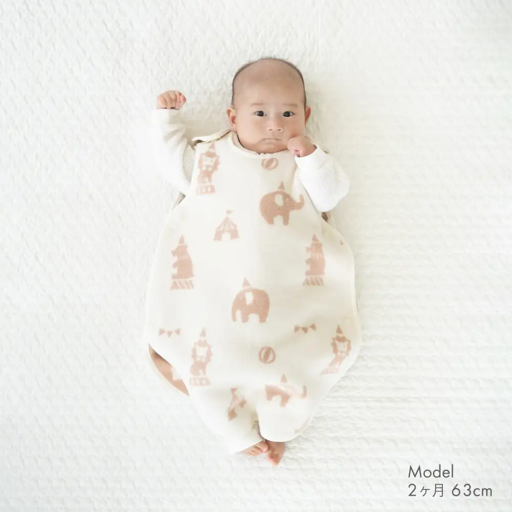 3312-9999-31■サンデシカ ふんわりあたたか綿毛布 スリーパー 赤ちゃん 新生児 0ヶ月から 1歳 綿100% 秋 冬スピカ(星)S
