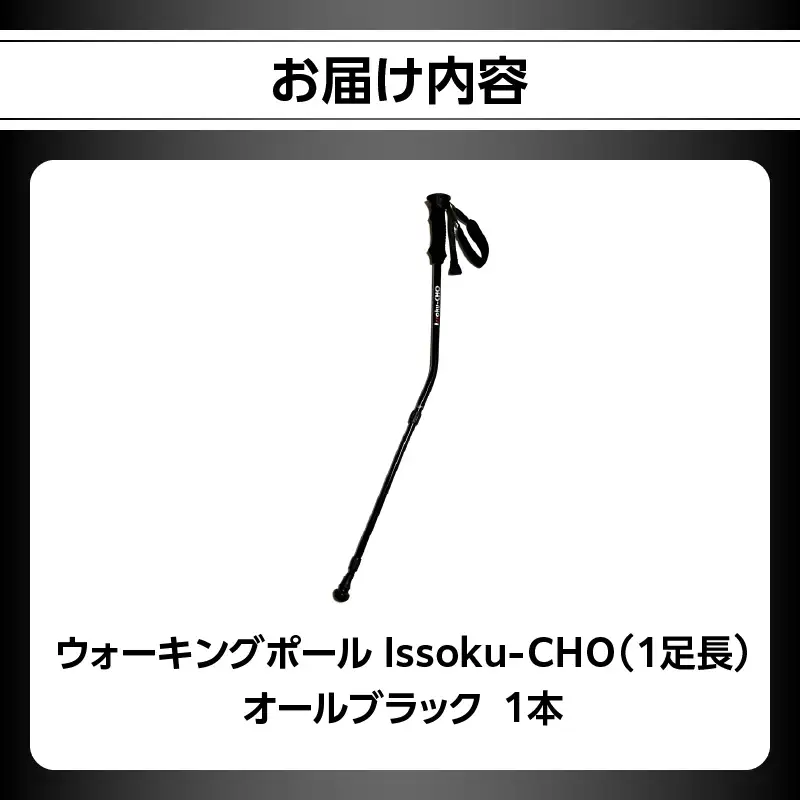 ウォーキングポール Issoku-CHO（1足長） オールブラック 1本 R17032