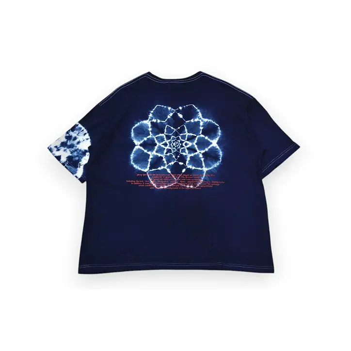 濃紺藍染めTシャツ（ワイドシルエット） Y  ASCENSION  黒部の名水染め　Tシャツ ファッション 服 男性 メンズ 女性 レディース 藍染め 藍染 染物 Sサイズ