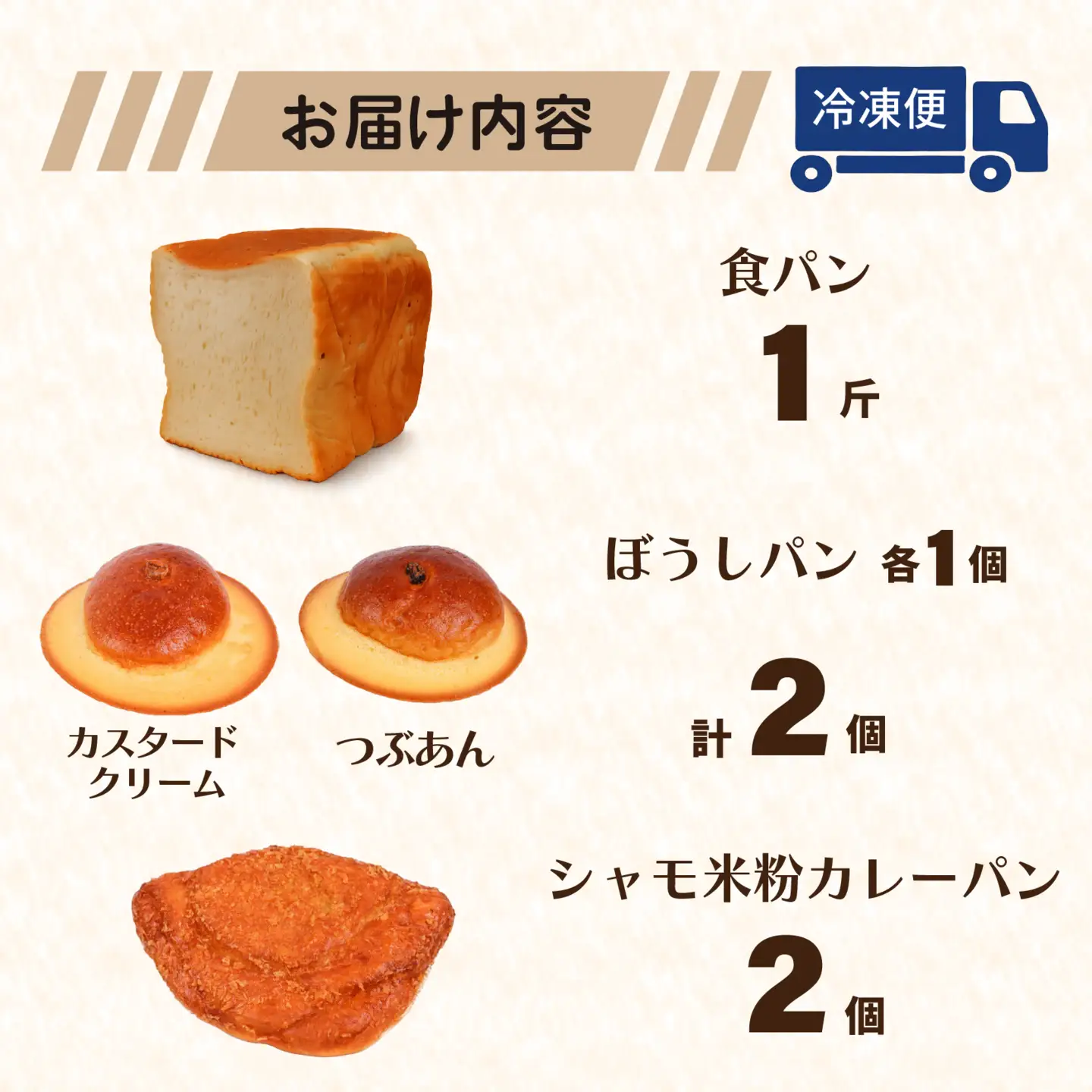 シャモぼうしパンセット 4種 5個 シャモ米粉カレーパン ぼうしパン（カスタード つぶあん） 食パン | 高知 南国 名物 冷凍 ご当地