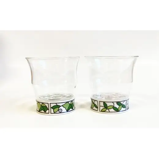 有田焼ペアロックグラス（ビートロ葡萄&ビートロバラ）【東洋セラミックス】グラス ワイン コップ 酒 酒器 ウイスキー 日本酒 おしゃれ  食器 セット 調理器具 ギフト 薔薇 バラ 葡萄 ぶどう ギフト ペア プレゼント au058