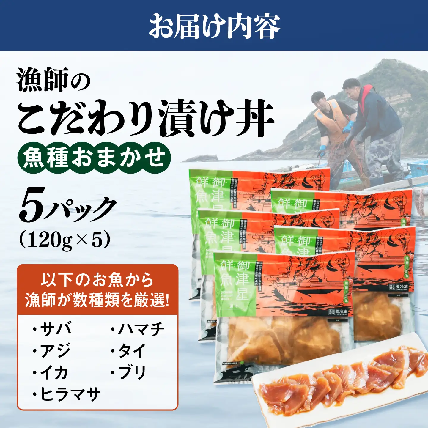 海鮮丼【漬け】120g×5食 漁師厳選 海鮮丼[ALFN008]