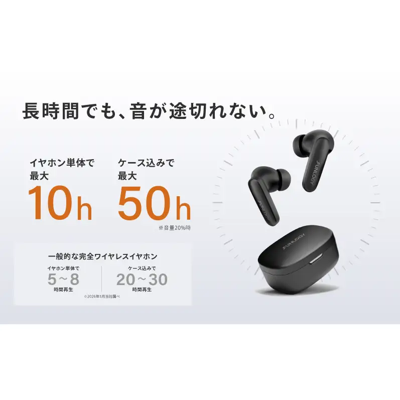 FUNLOGY Earbuds SE / 完全ワイヤレスイヤホン　ホワイト　イヤホン ワイヤレス ノイズキャンセリング アプリ対応 長時間再生 ユニゾンフィット ENC通話 高音質 千葉県 千葉市