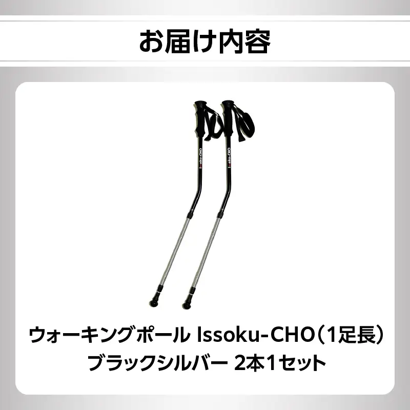 ウォーキングポール Issoku-CHO（1足長） ブラックシルバー 2本1セット  R17033
