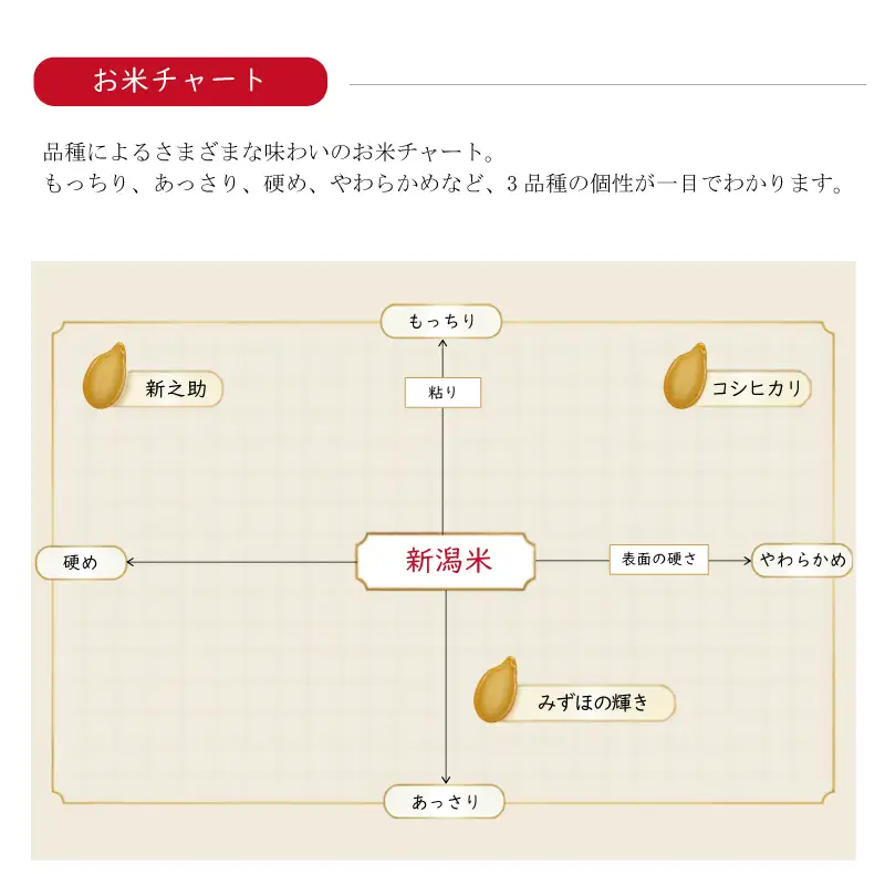 令和8年 新米 新潟県上越市産 穂希 新之助 コシヒカリ みずほの輝き お試し食べ比べセット 2合300g×3パック 精米 株式会社MSD