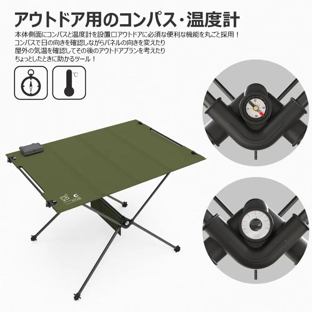 小型ポータブル電源＆テーブルにもなるソーラーパネルセット SET-200AT45B