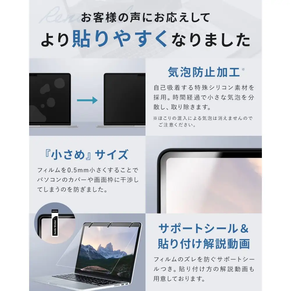 【堺市企画】Macbook 日本製保護フィルム アンチグレア ブルーライトカット Air/Pro13inch M1 HOGOTECH