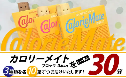 カロリーメイト ブロック 4本入り 3種類 各10箱 計30箱 【大塚製薬 チョコ バニラ メープル 5大栄養素 徳島県 那賀町 非常食 常備食 災害 新生活 備蓄 長期保存 栄養食】MS-9-1