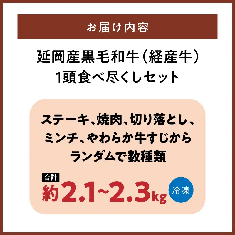 延岡産黒毛和牛(経産牛)1頭食べ尽くしセット N0221-YD0275