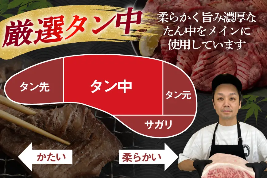 定期便 12回 牛タン 厚切り牛タン 希少部位 国産 塩味 500g 3～4人前