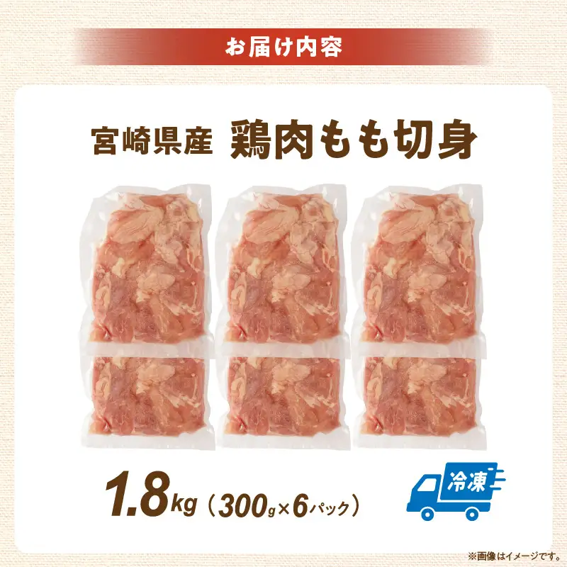 宮崎県産鶏もも切身1.8kg（300g×6袋）_K053-001-02