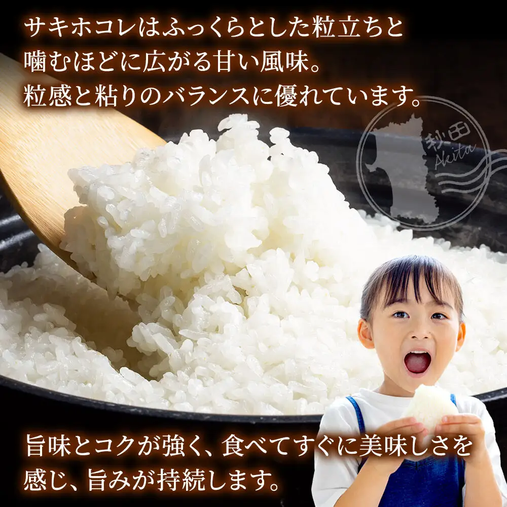 米《定期便7ヶ月》サキホコレ【白米（一般精米）】 米どころ秋田県産 令和8年産 精米 25kg（5kg×5袋）