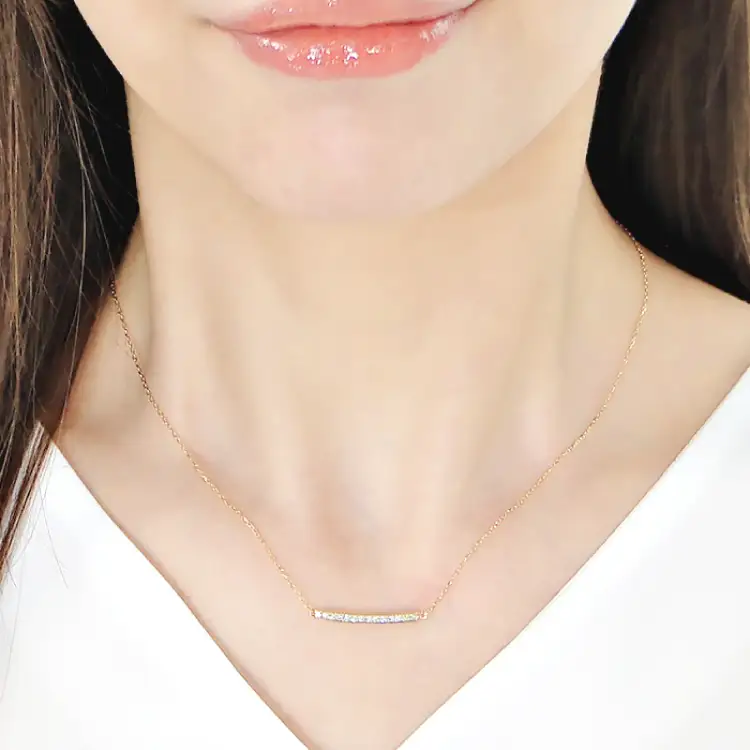 ネックレス レディース K18YG イエローゴールド ダイヤモンド 0.13ct【 f182-k18yg 】