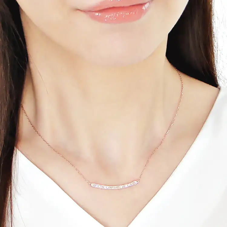 ネックレス レディース K18PG ピンクゴールド ダイヤモンド 0.30ct【 f183-k18pg 】
