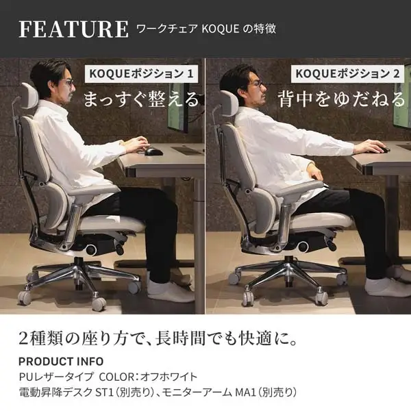 BlueValley ワークチェア KOQUE メッシュタイプ　インテリア 椅子 いす イス ワーキングチェア リクライニング 高級感 リモートワーク 在宅ワーク 東京都 大田区 ブラック