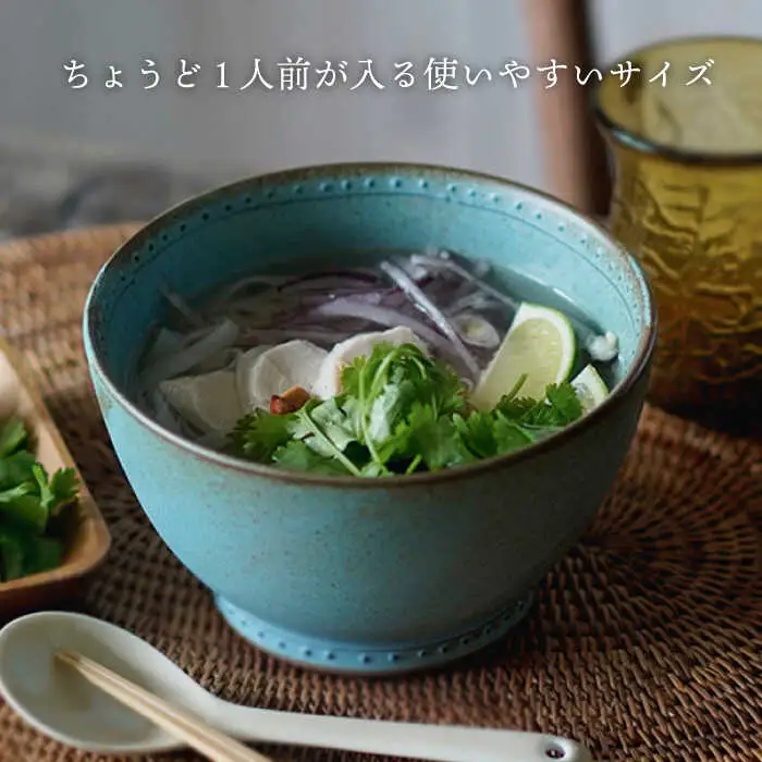 【波佐見焼】どんぶり ブルー 2点 Bronze 【藍染窯】 ペア 丼 ボウル 深皿 ブロンズ [JC28]