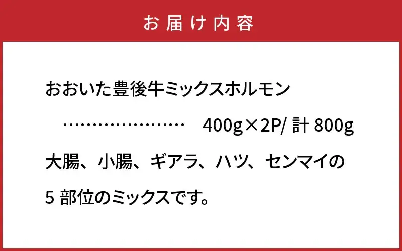 おおいた豊後牛ミックスホルモン800ｇ _1617R