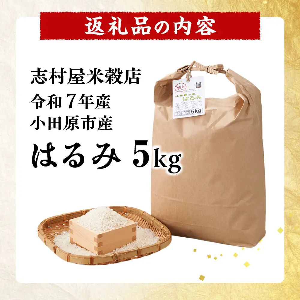 志村屋米穀店 令和7年産小田原市産　はるみ  5kg