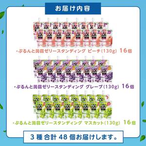 オリヒロ ぷるんと蒟蒻ゼリー スタンディング ＜3種セット＞ 計48個(16個×3種) こんにゃく ゼリー 詰合せ セット 食べ比べ 蒟蒻 コンニャク マスカット ピーチ グレープ 食品 F21E-474