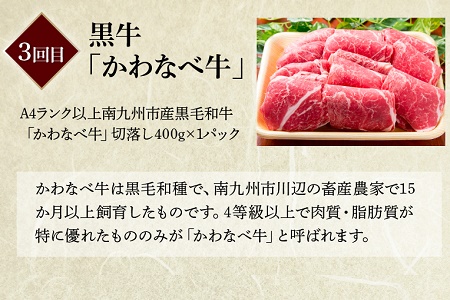 【毎月定期便】黒の極　お試し定期便全3回【配送不可地域：離島】【4014688】