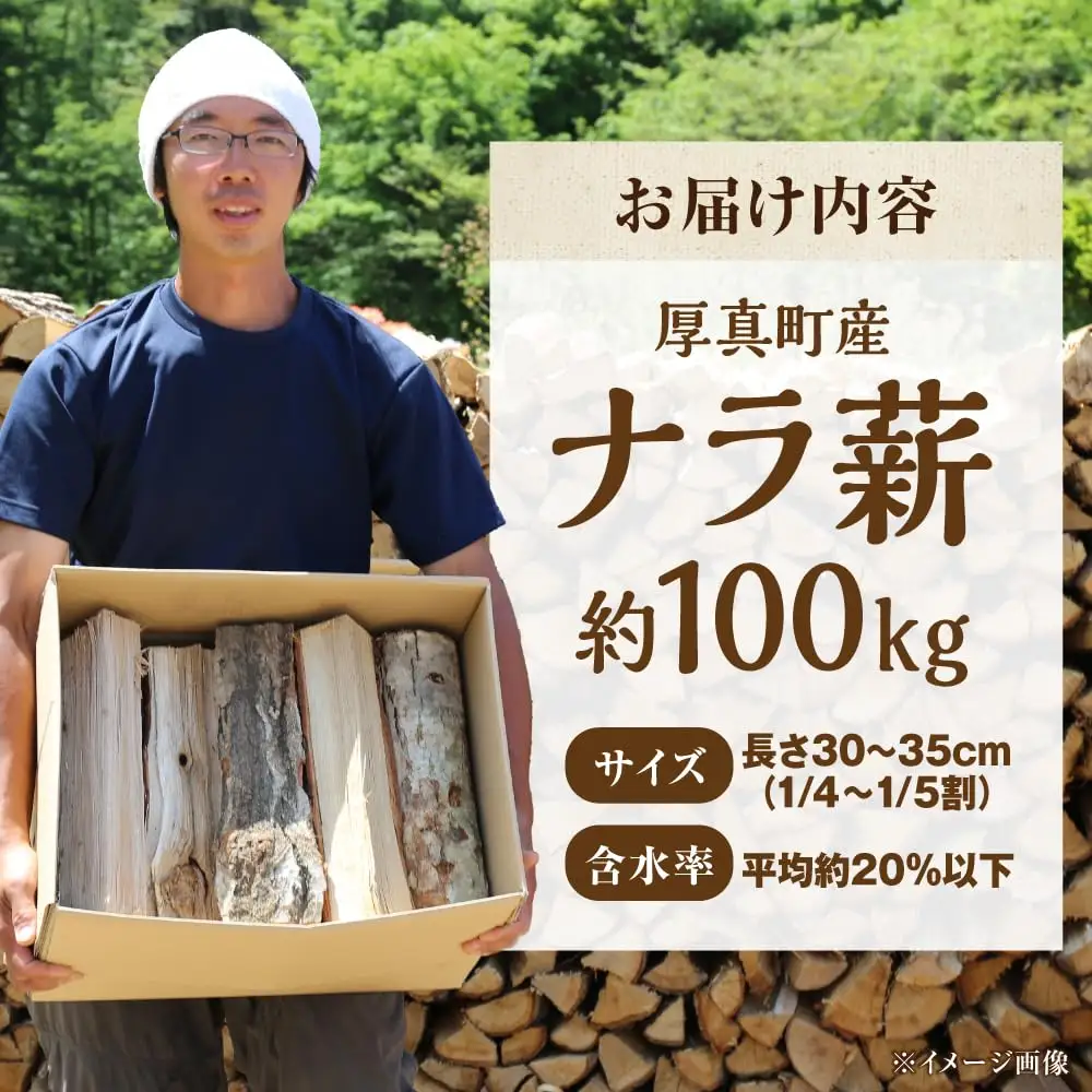 薪ストーブ 北海道 ナラ薪 100kg 20kg×5箱【西埜馬搬】マキ 木材 燃料 [AXBE002]