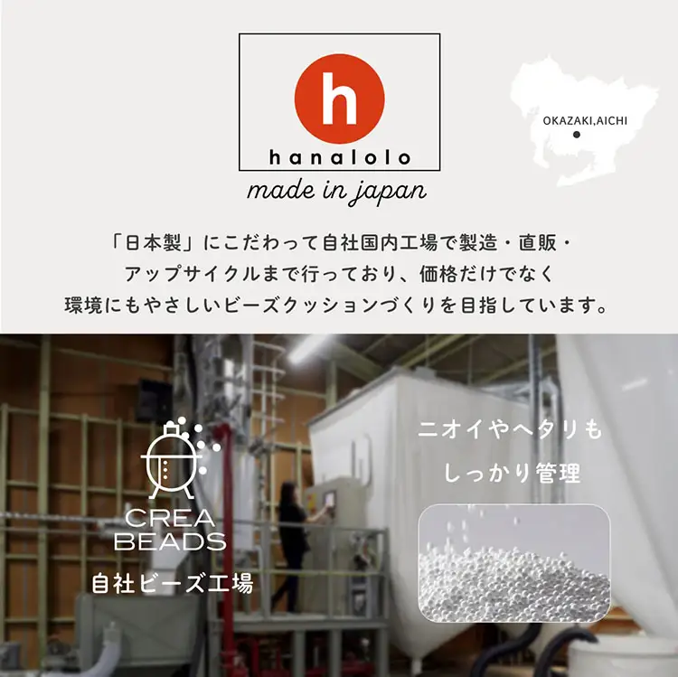 クッション ビーズクッション ハナロロ 大きなスタイリスオニオン 170L ホワイトベージュ 1個