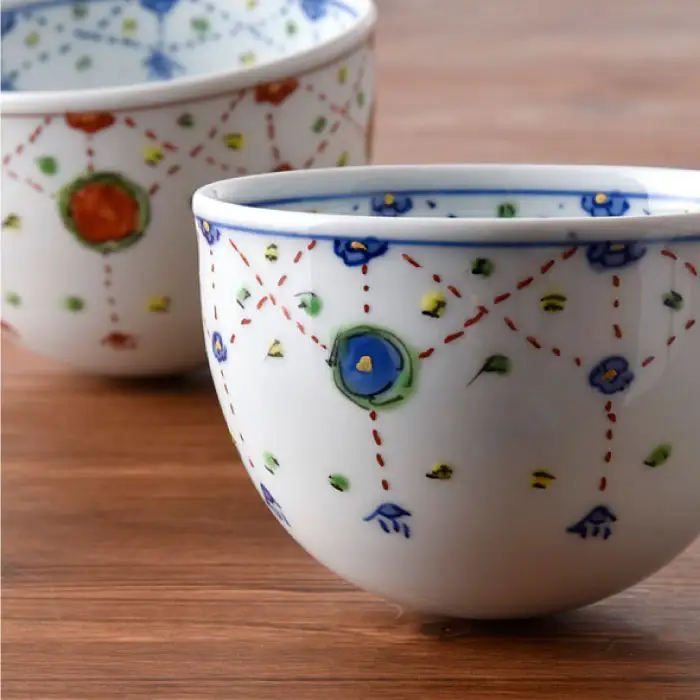 【波佐見焼】瓔珞文ころころカップ・はし置きペアセット 茶碗 湯飲み 小鉢 食器 皿 【一夢窯】 [ZD02] 波佐見焼