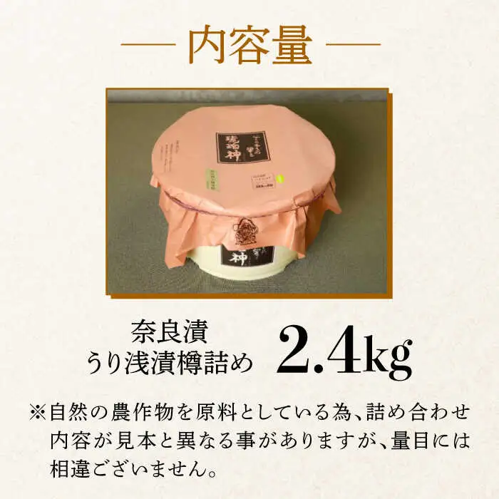 漬物 【先行予約】 奈良漬 「琥珀漬」 2.4kg [ABAE013] 漬物