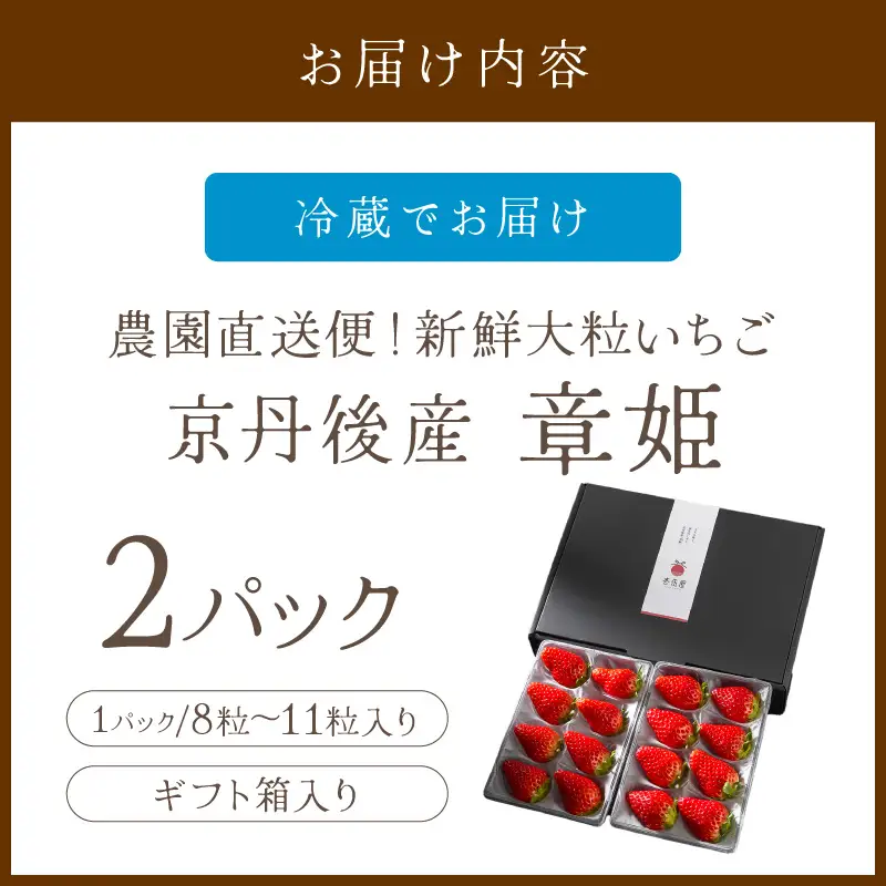 イチゴ 章姫 8-11粒×2パック | 大きないちご