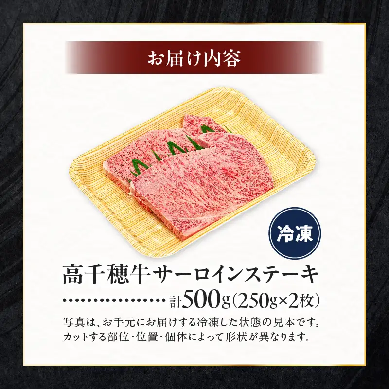 宮崎県産黒毛和牛A4等級以上 高千穂牛サーロインステーキ 250g×2枚 計500g 牛肉 肉 お肉 サーロイン ステーキ ステーキ肉 ブランド牛 和牛 国産牛 国産黒毛和牛 贈り物 贈答 ギフト プレゼント お祝い 内祝い グルメ 記念日 _Tk002-063