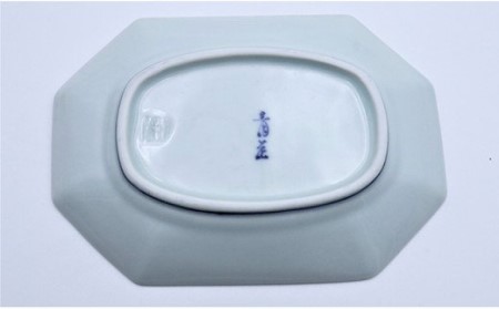 有田焼 青花 長八角取皿 格子紋2枚 あや千 皿 食器 うつわ 器 ギフト 贈り物 30000円 3万円 dn002