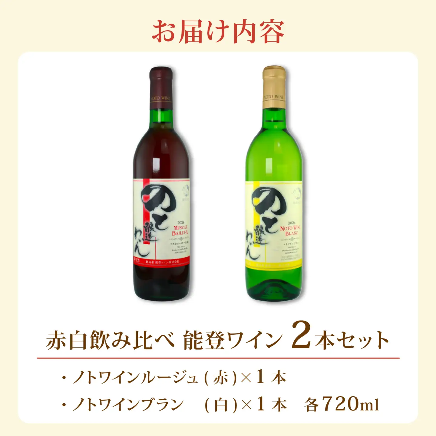赤白飲み比べ 能登ワイン2本セット/ ワイン ぶどう