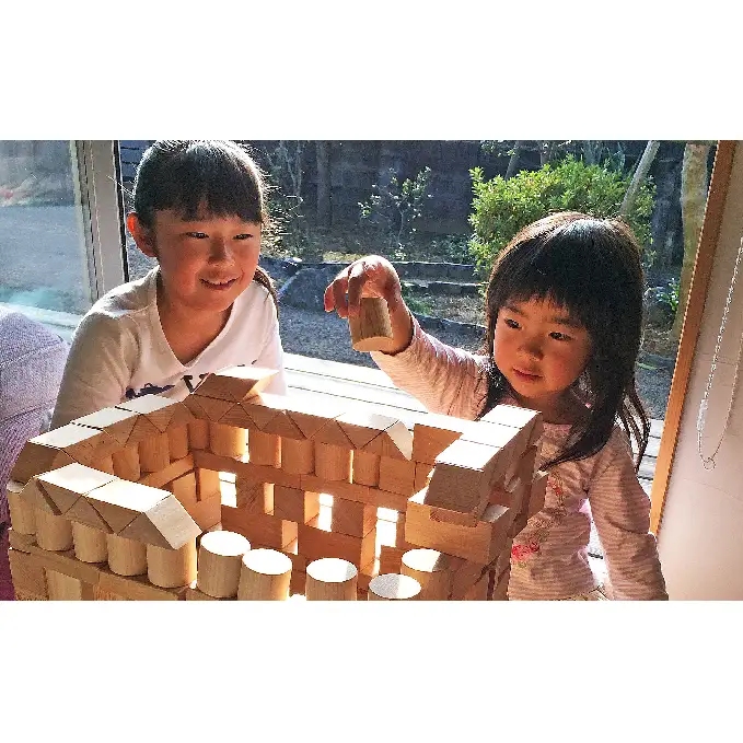 木こりの積木ランド S 玩具 おもちゃ 工芸品 桧 檜 ヒノキ  ネームあり