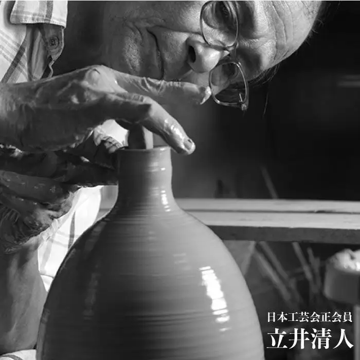 【波佐見焼】作：立井清人 練象嵌細首花瓶 花瓶 木箱入り【治甫窯】【くらわんか】 [AA24] 波佐見焼