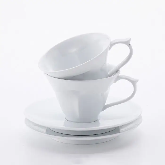 【波佐見焼】【大切な人へのプレゼントに♪】水晶 カップ ソーサー 2客セット 食器 皿 【丹心窯】 [AB18]  波佐見焼