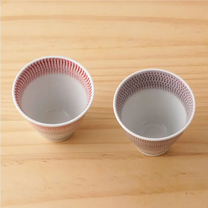 【波佐見焼】 色染流し 湯呑 2点セット 赤・ネズミ色 食器 皿 【一真陶苑】 [BB20] 波佐見焼 食器