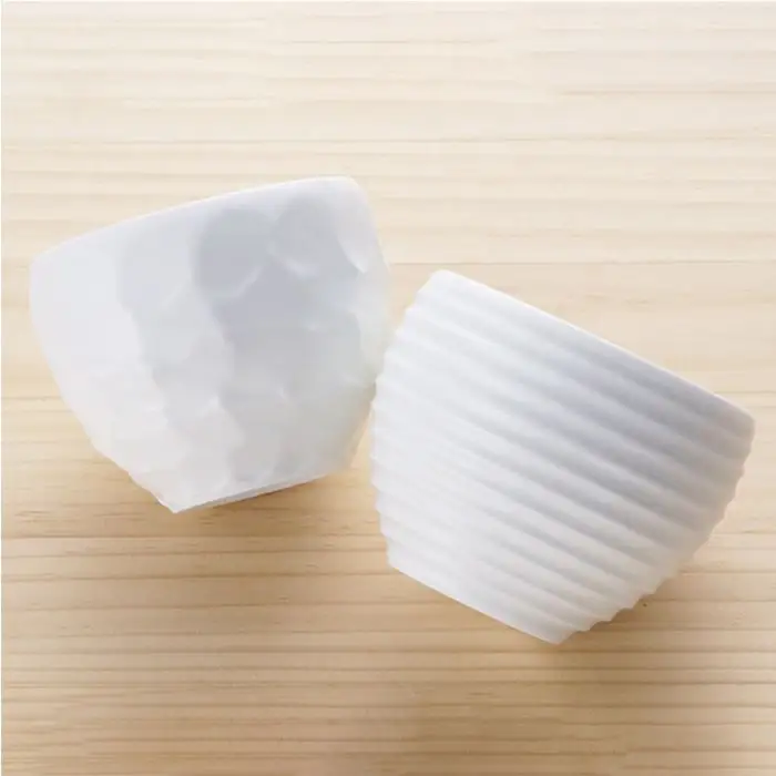 【波佐見焼】白磁手彫 丸カップ 湯呑 5点セット 食器 皿 【一真窯】 [BB32]  波佐見焼