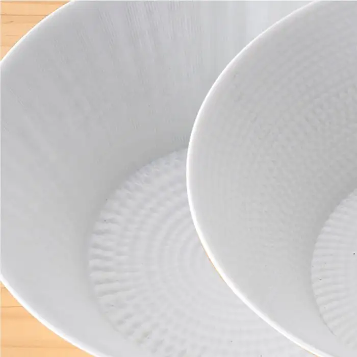 【波佐見焼】 白磁手彫 朝顔ボウル どんぶり 2点セット 食器 皿 【一真陶苑】 [BB34]  波佐見焼