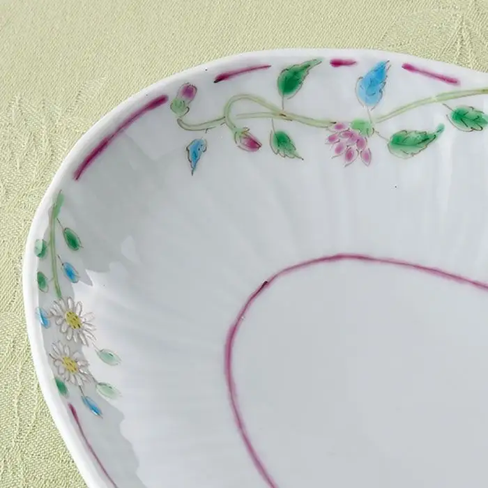 【波佐見焼】草花紋 長楕円皿 ボウル 2枚組み 食器 皿 【藍水】 [GB16]  波佐見焼