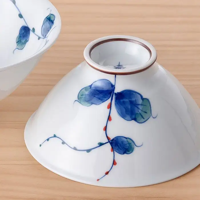 【波佐見焼】水引草 茶碗・正角皿 ペアセット 食器 皿 【松幸陶芸】 [HB13] 波佐見焼