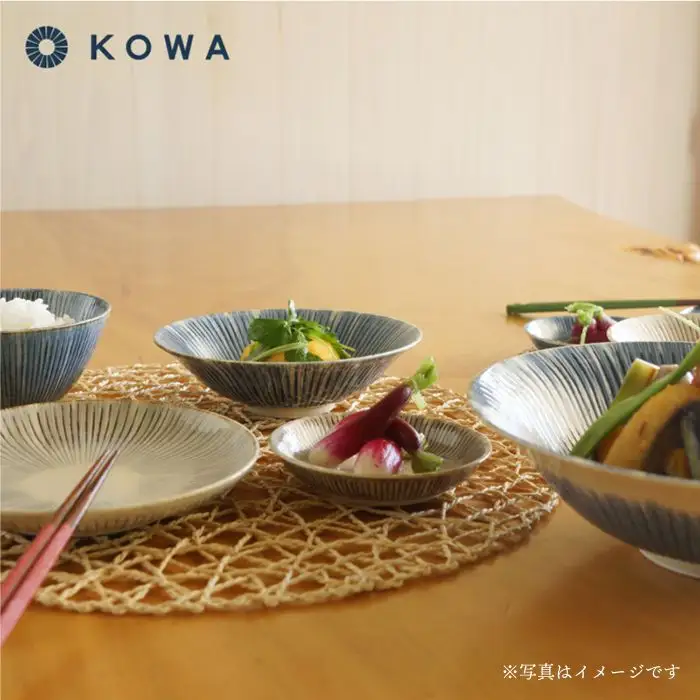 【波佐見焼】十草彫り（とくさぼり）4枚セット 取皿・ 小皿 （青・茶） 食器 皿 【光和陶器】 [SC08]  波佐見焼