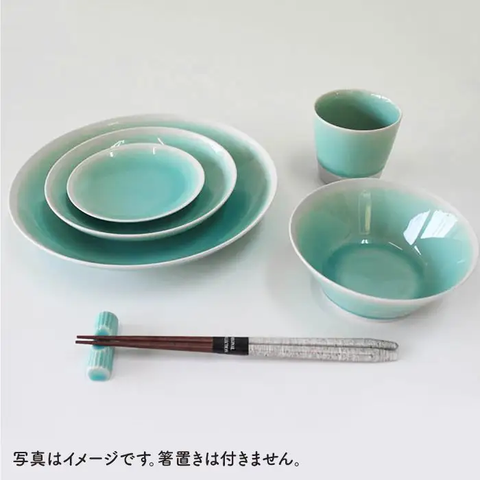 【波佐見焼】シャイニーカラー 水色（アマゾナイト）10点セット 皿 ボウル カップ 【陶芸ゆたか】 [VA55]  波佐見焼