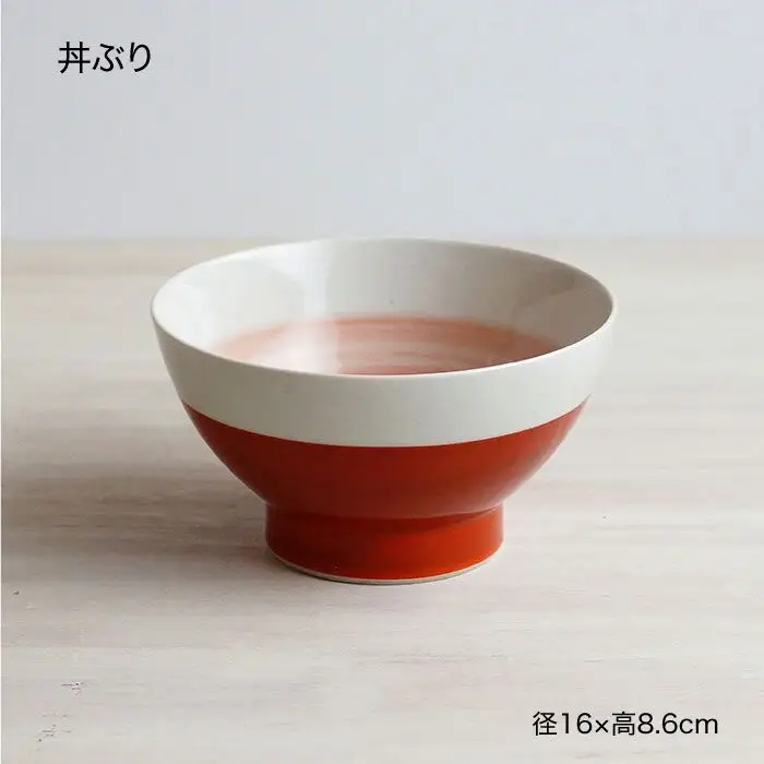 【波佐見焼】kurawanka半青・半赤柄 6点セット そばちょこ 茶碗 どんぶり 食器 皿 【和山】 [WB16]  波佐見焼