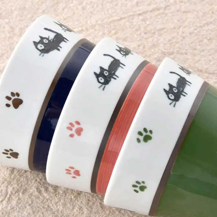 【波佐見焼】ねこちゃん くらわんか 茶碗・カップ 各3色 計6点セット 食器 皿 【新生和】 [DE14] 波佐見焼