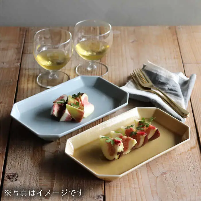【波佐見焼】八角 プレート L 琥珀2枚セット 皿 食器 プレート 【和山】 [WB70]  波佐見焼